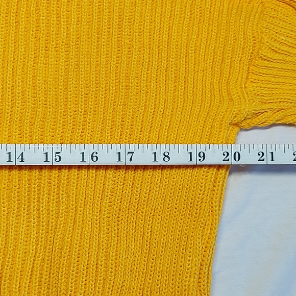 NWT Fox Vintage Yellow Crew Neck Mens Knit Sweater, Medium - Picture 9 of 10
